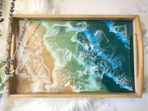 Ocean Resin Bamboo Serving Tray