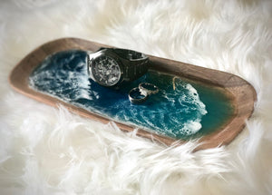 Ocean Resin Acacia Wood Ring Dish/Tray - Made to Order