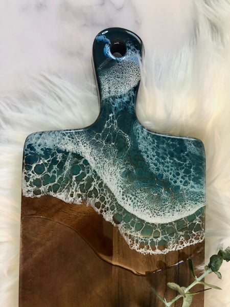 Ocean Resin Acacia Wood Cheese Board - Charcuterie Board - Serving Tray