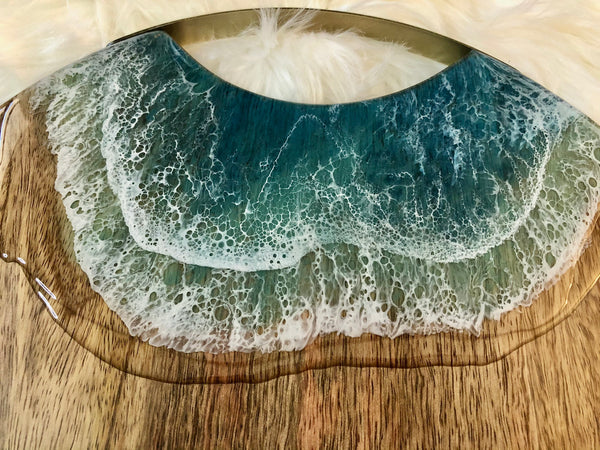 Ocean Resin Mango Wood Cheese Board - Charcuterie Board - Serving Tray