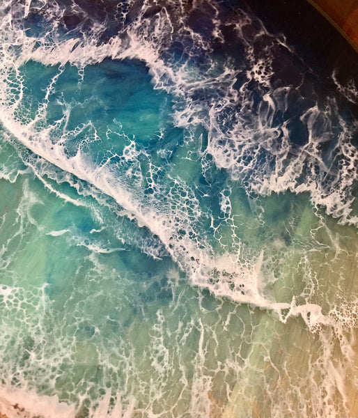 Ocean Resin Acacia Wood Tray