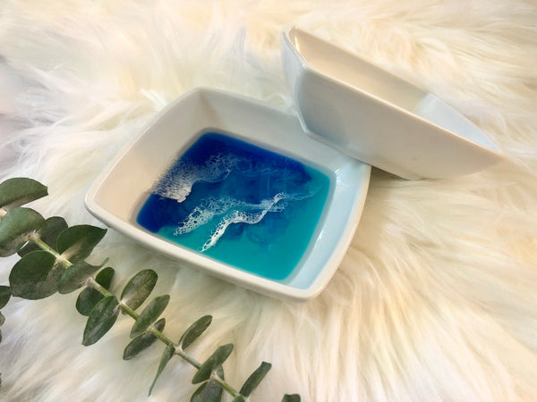 Ocean Resin Ceramic Ring Dish - Made to Order